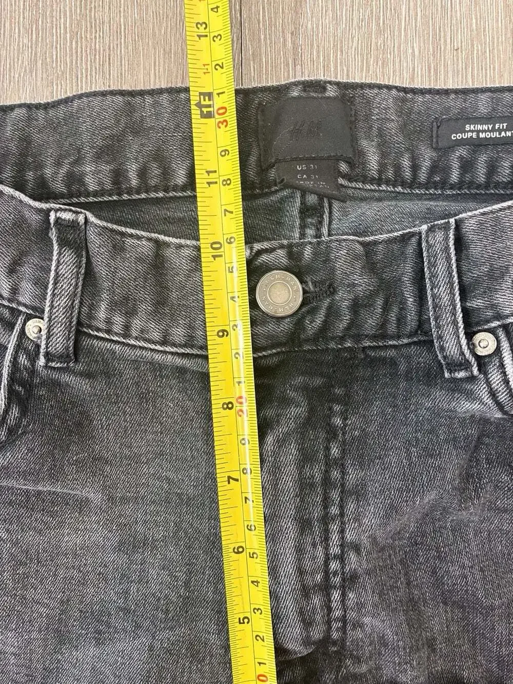 H&M Men’s Y2K Punk Grunge Emo Washed Black Denim Skinny Jeans Size 31 EUC
